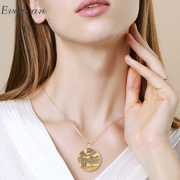 

eueavan 30pcs round shape countryside scenery pendant necklace mountain trees moon night romantic jewelry for men women, Silver