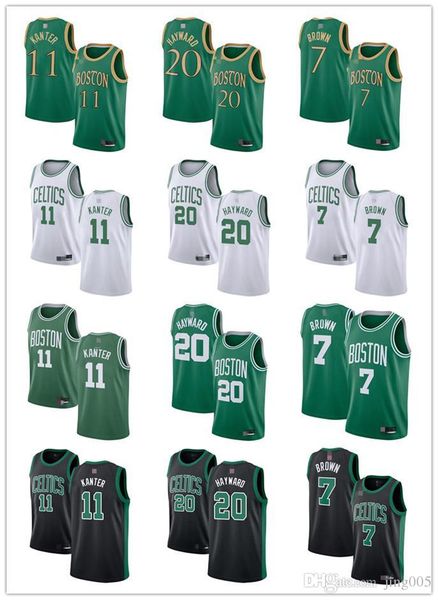 

mensÂ womensÂ youth boston celtics 11 enes kanter 20 gordon hayward 7 jaylen brown green white custom basketballÂ jerseys, Black;red