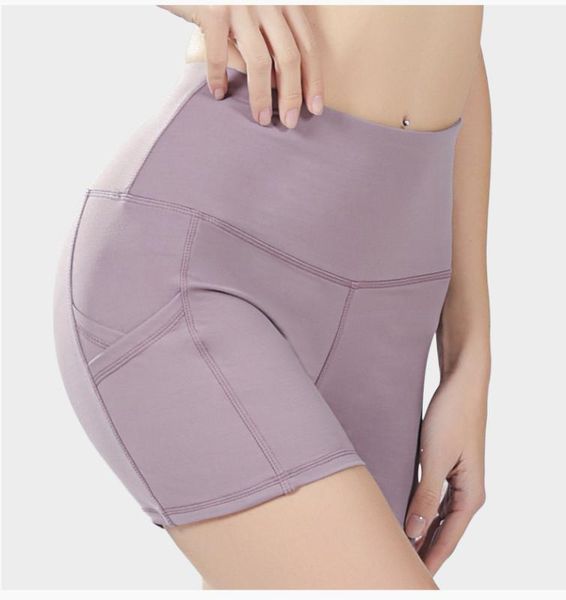 

high waist gym leggings push up seamless women's shorts running trousers with pocket bulifting sports shorts plus size, White;red