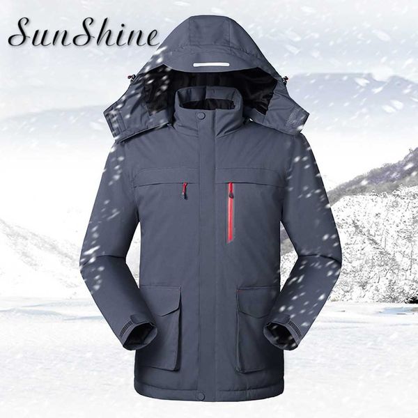 

winter warmer men jacket new usb infrared heating men smart thermostat pure hooded hat thermal coat heated parkas warm jacket, Blue;black