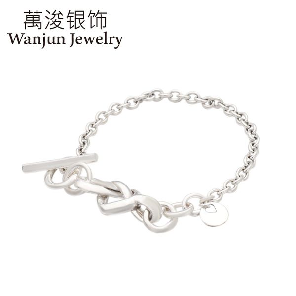

charm bracelets wanjun jewelry 100%925 sterling bangles mind interleaving cool classic fashion gift, Golden;silver