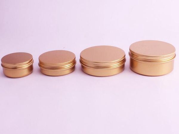 50ML/60ML/100ML/150ML Gold Aluminium Kosmetische Creme verpackung flaschen Container Metall Zinn salbe Nachfüllbare Jar Aluminium Lippenstift Verpackung Topf Großhandel