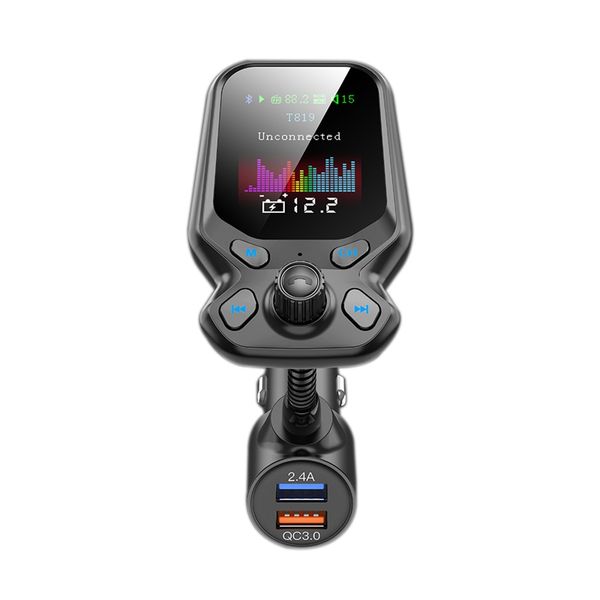 

bluetooth 5.0 fm transmitter car kit 1.77in screen wireless fm radio mp3 player adapter aux u disk tf card mp3