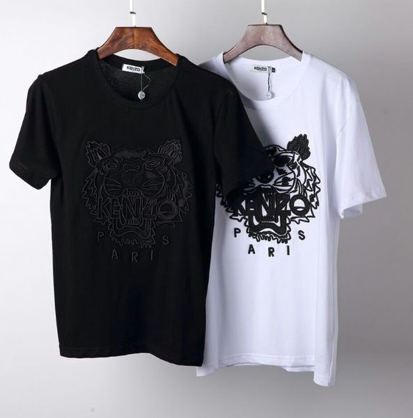 

new arrivel designer t shirts mens tees tiger head embroidery luxury t shirt mens clothing designer summer tees new fashion, White;black