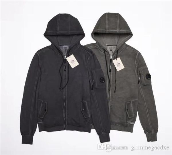 

19ss new cp sweatshirt company cardigan zipper hooded sweater men and women jacket jacket stone m-2xl, Black;brown
