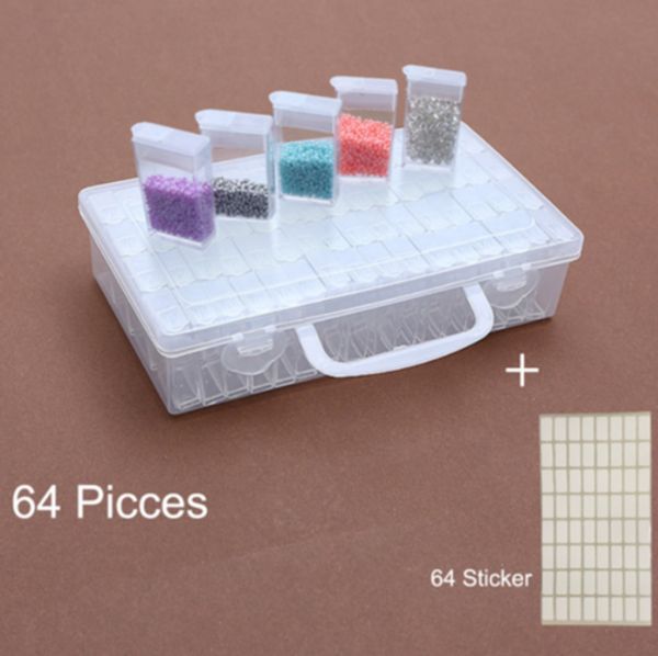 

64pcs diamond painting tools beads container diamond embroidery stone storage