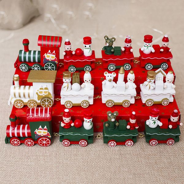 

xmas train ornament 4 knots festival mini christmas train wooden deskwedding kids gift toy kindergarten home decor