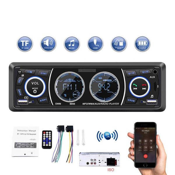 

8088 car radio 1 din mp3 player stereo autoradio multimedia player bluetooth fm aux remote control handscalls usb sd