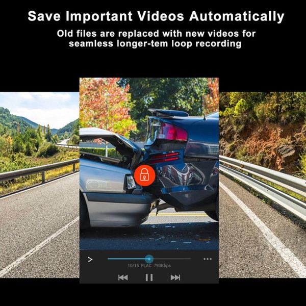 

dash camera 170 wide angle fhd 1080p 3 inch screen g-sensor loop recording playback parking safety motion detection video car