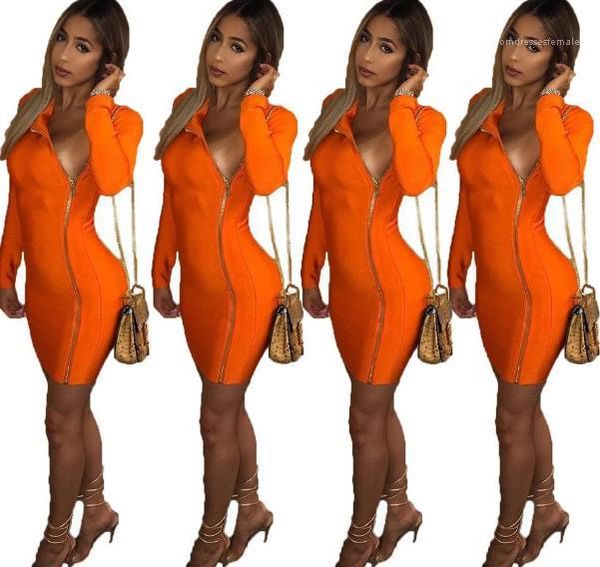 

bodycon платья мода с длинным рукавом ночной клуб вечерние платья сексуальная мода женщины платья с zipepr оранжевый цвет женские, Black;gray
