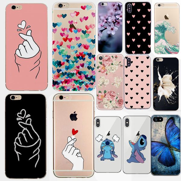 

soft tpu phone case for iphone se 2020 case silicone heart simple back cover for iphone 7 6 6s 7plus xs max xr 5 5s se x 8 case