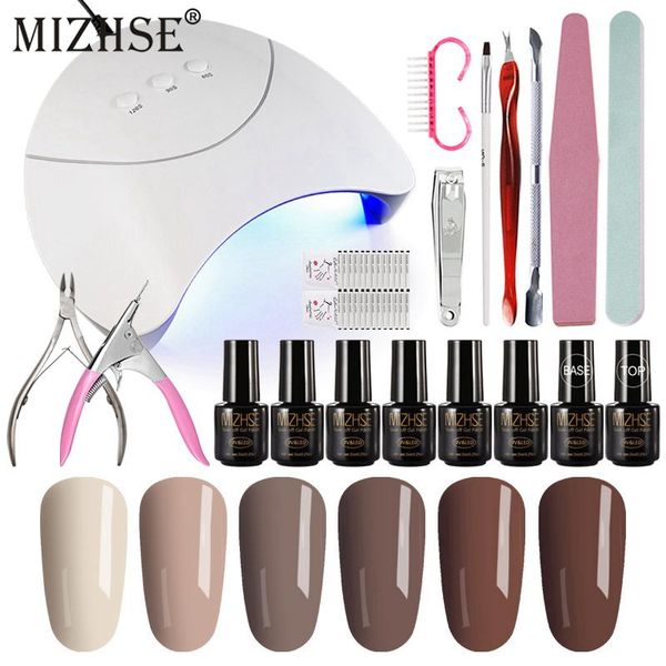 

mizhse acrylic nails art tools manicure set for gel lacquer 36w lamp nail dryer for nail polish kit soak off gel varnishes