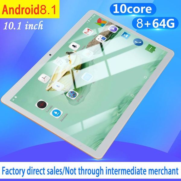 

kt107 round hole tablet 10.1 inch hd large screen android 8.10 version fashion portable tablet 8g+64g white white eu plug car