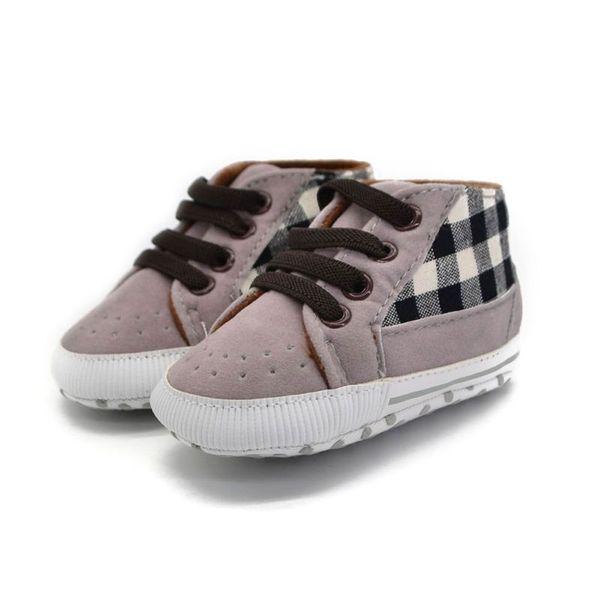 

infant toddler first walker baby boy shoes laces casual sneaker pu plaid soft sole crib shoes