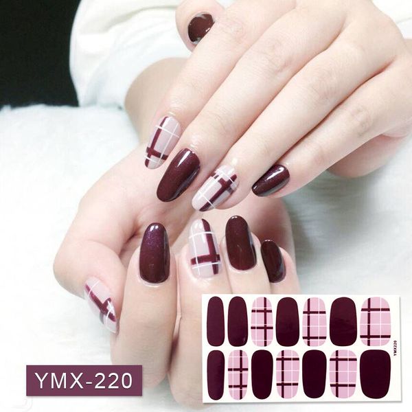 

14tips/sheet fashion nail art adhesive full nail polish wraps environmental stickers decoration for women drop shipping, Black
