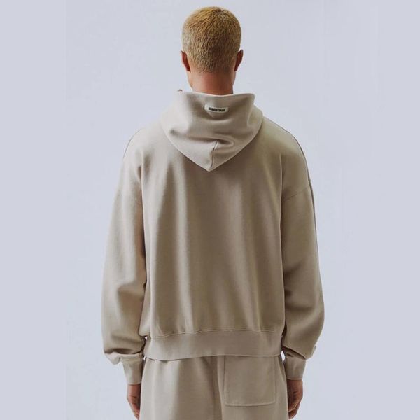 

19ss fear of god essentials embroidery fashion hoodies fog high street casual hoodie pullover khaki gray street hflswy311, Black