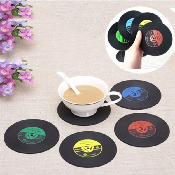 

cd record coffee placemat ретро виниловые напитки подставки настольный кубок мат домашний творческий декор cd record напитки подставки