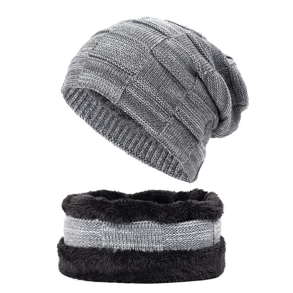 

new 2 piece winter warm hat scarf set warm knit hat, White;black