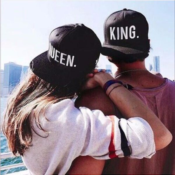 

king queen embroidery snapback hat acrylic men women couple baseball cap hip-hop sport cap 2 pieces each lot, Blue;gray