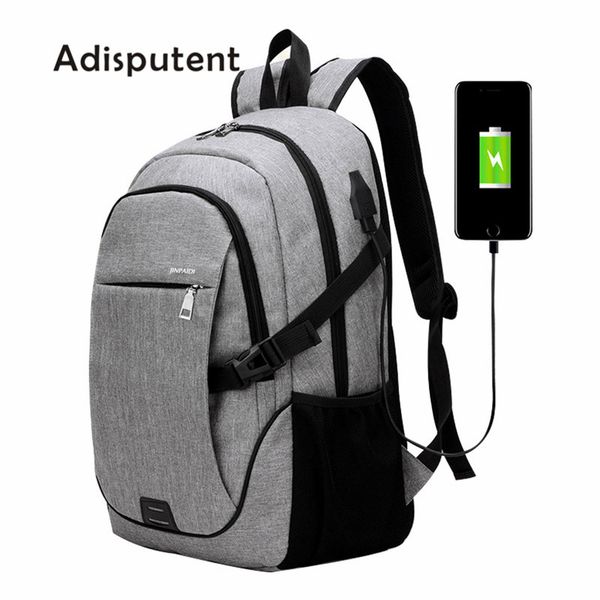 

adisputent men business lapbackpack with usb charging port anti theft travel bag 15.6 inch computer notebook mochila male