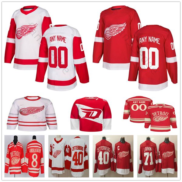 

custom detroit red wings 9 gordie howe 8 justin abdelkader 39 anthony mantha 35 jimmy howard tomas tatar men women kids youth hockey jerseys, Black;red
