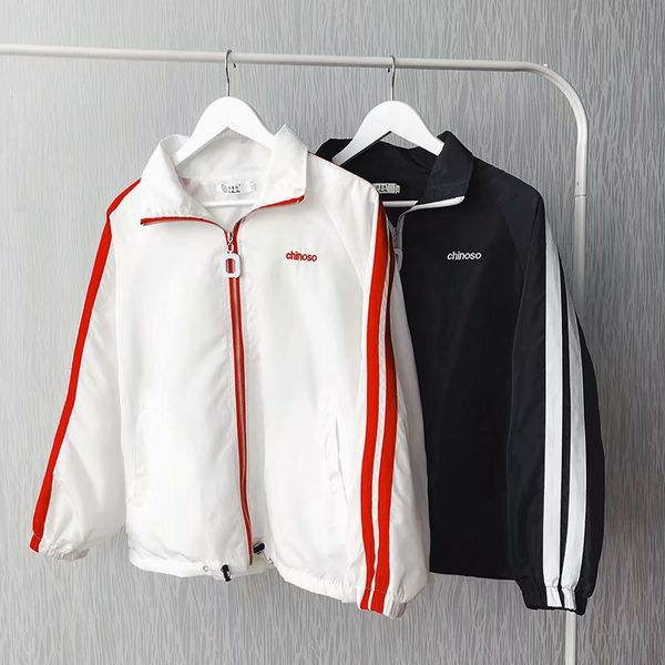 

spring autumn 2020 fashion casual teenagers korean men's jacket student loose couple jacket handsome striped baseball uniform, Black;brown