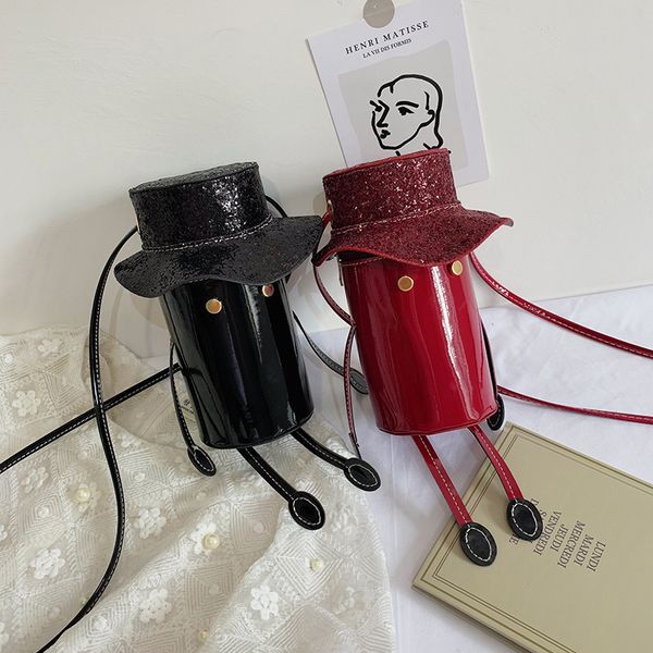 

модная простая диагональная сумка плеча мультфильм девушка соломенная шляпа леди сумка искусственная кожа аппаратный слайдер яркая кожа женщ