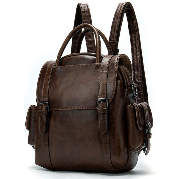 

casual oxford retro man's backpack business multi-functional large-capacity male school bag waterproof leather vintage bag j50