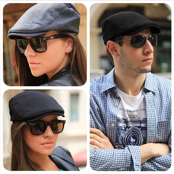 

large size beret cap male peaked cap women cotton painter hat big head man plus sizes newsboy hats 54-56cm 56-58cm 58-60cm, Blue;gray