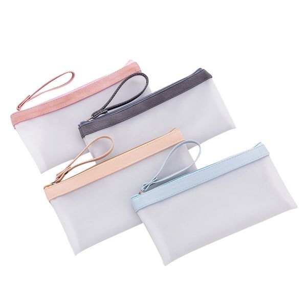 

pencil pouch bag with zipper for girls school stationery tpu material case 122348