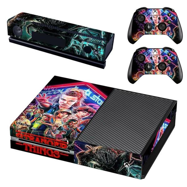 

new skin sticker decal for xbox one console and kinect and 2 controllers for xbox one skin sticker vinyl - stranger things