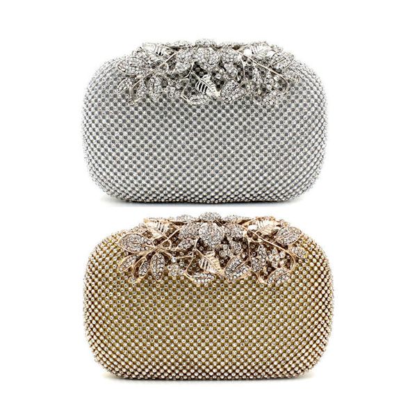 

pacgoth hq fashion polyester evening bag day clutches wedding purse rhinestones wedding handbag silver/gold/black clutch 1 piece