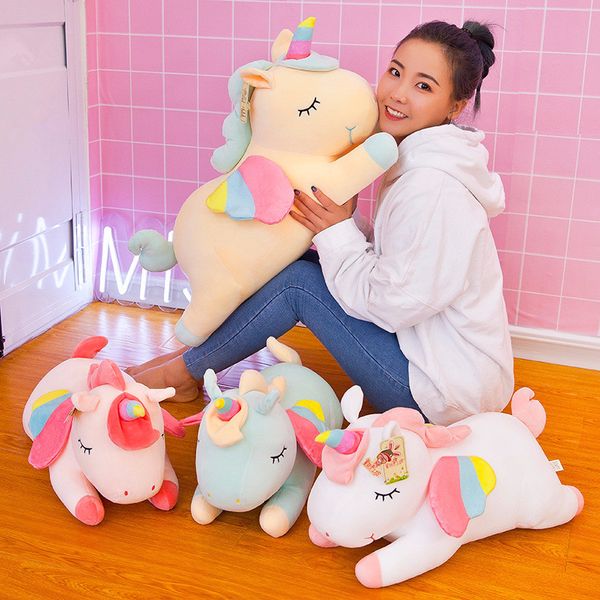 

kawaii лежа unicorn мягкие мягкие игрушки плюшевые куклы игрушки радуга единорог лошадь куклы игрушки для младенцев дети подарки на день рож