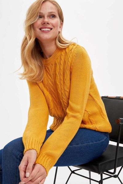 

defacto women joker o-neck pullovers sweatshirt casual simple pullover long sleeves women jumpers new-l1567az19wn, Black