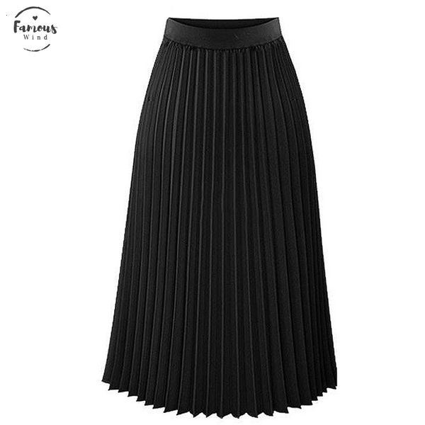 

womens fashion high waist pleated solid color length elastic skirt promotions pink lady black party casual skirts