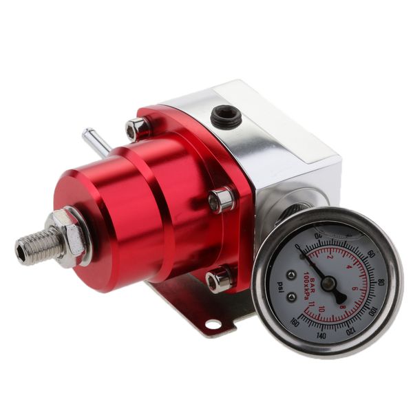 

automotive fuel pressure regulator 160psi gauge an6 fittings silver