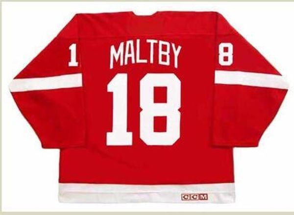 

custom men youth women vintage #18 kirk maltby detroit red wings 2002 ccm hockey jersey size s-5xl or custom any name or number, Black