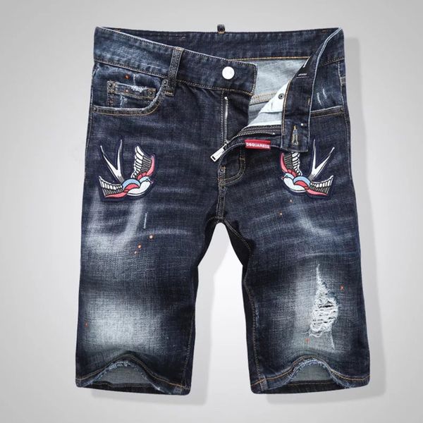 

2020 brand design personality simple men's jeans popular quality fashion luxury men's hip hop denim shorts men s clothing, Blue