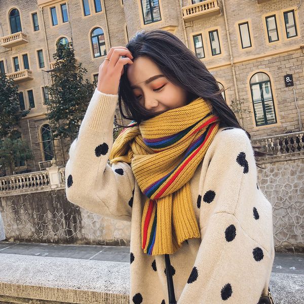 

new arrival womens designer scarf with rainbow colors pattern luxury scarves for men women casual fashion brand wraps size 210*35 optional, Blue;gray