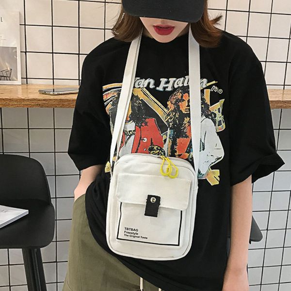 

fashionable cool school bag girl fashion canvas simple durable canvas messenger crossbody bag
