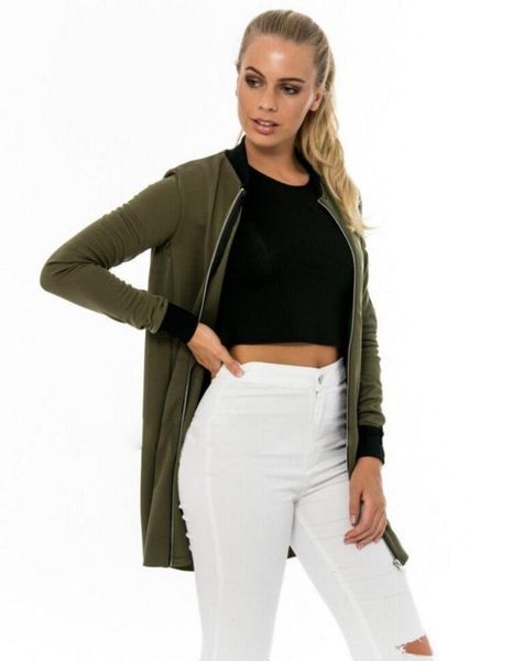 

mid-length cardigan hoodie new style printing crew zipper neck temperament commute short fashion wild, Black