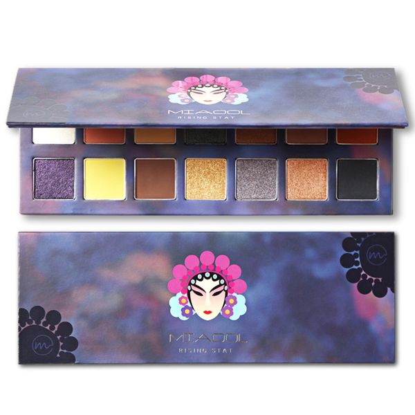

miaool glitter eyeshadow 14 colors shimmer matte eyeshadow palette metalic nude diamond pressed powder cosmetics makeup set