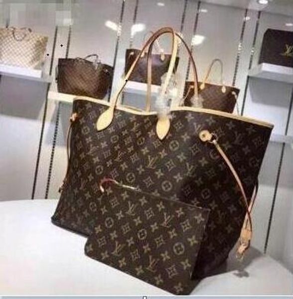 

2019 Louis Vuitton Original 2018 бесплатная доставка НИКОГДА НЕ ПОЛНАЯ сумка из натуральной кожи цветная сумка для покупок Никогда не сумка на плечо 28