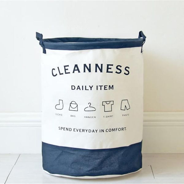 

two-color stitching english hamper laundry basket cleaning bag bucket for homeuse bag case living room bedroom