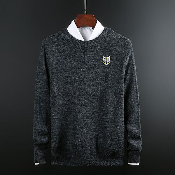 

new fashion brand sweater for mens pullovers o-neck thick slim fit jumpers knit woolen autumn korean style casual clothing men, White;black