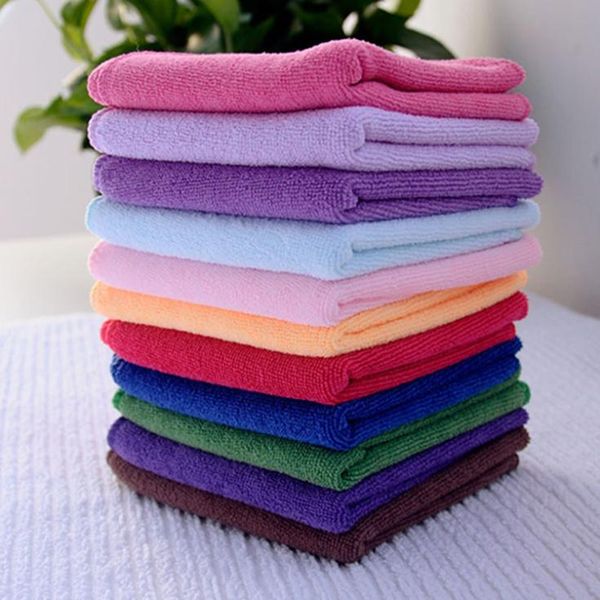 

10 pcs wholesale square luxury soft fiber cotton face towel house bathroom cleaning random color 24.5*23.5cm