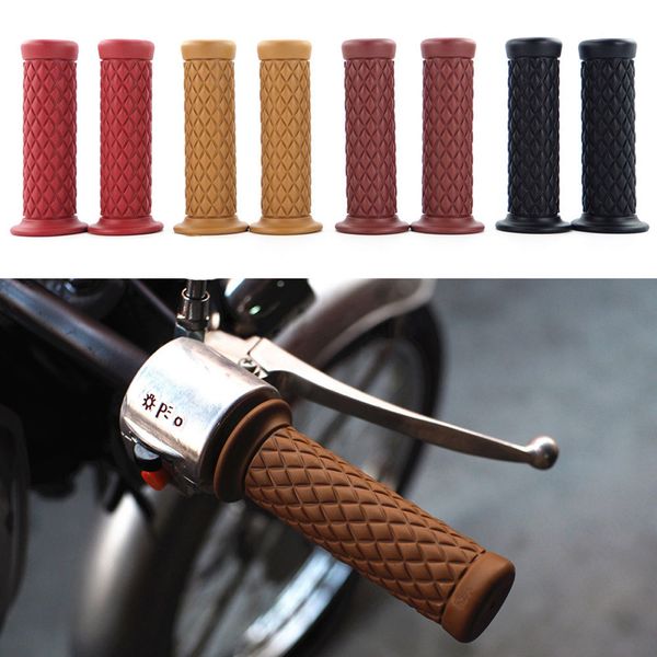 

2x 7/8 22mm rubber handlebar hand grip bar end for motorcycle bike cafe racer vintage handlebar hand grips 4.8 x 12.3 x 3.2cm
