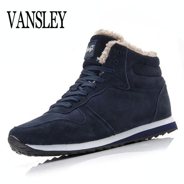 

new couple super warm man boot fashion men loves winter snow boots keep warm boots plush ankle work men big size, Black