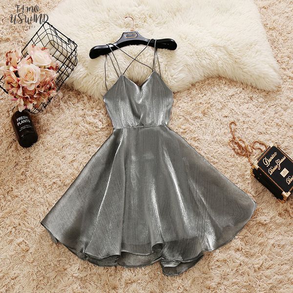 

cross strap organza puff dresses women sleeveless backless elegant ball gown party dress black white silver red, Black;gray