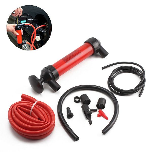 

hand transfer siphon syphon and air pump fuel oil water diesel fluid extractor new